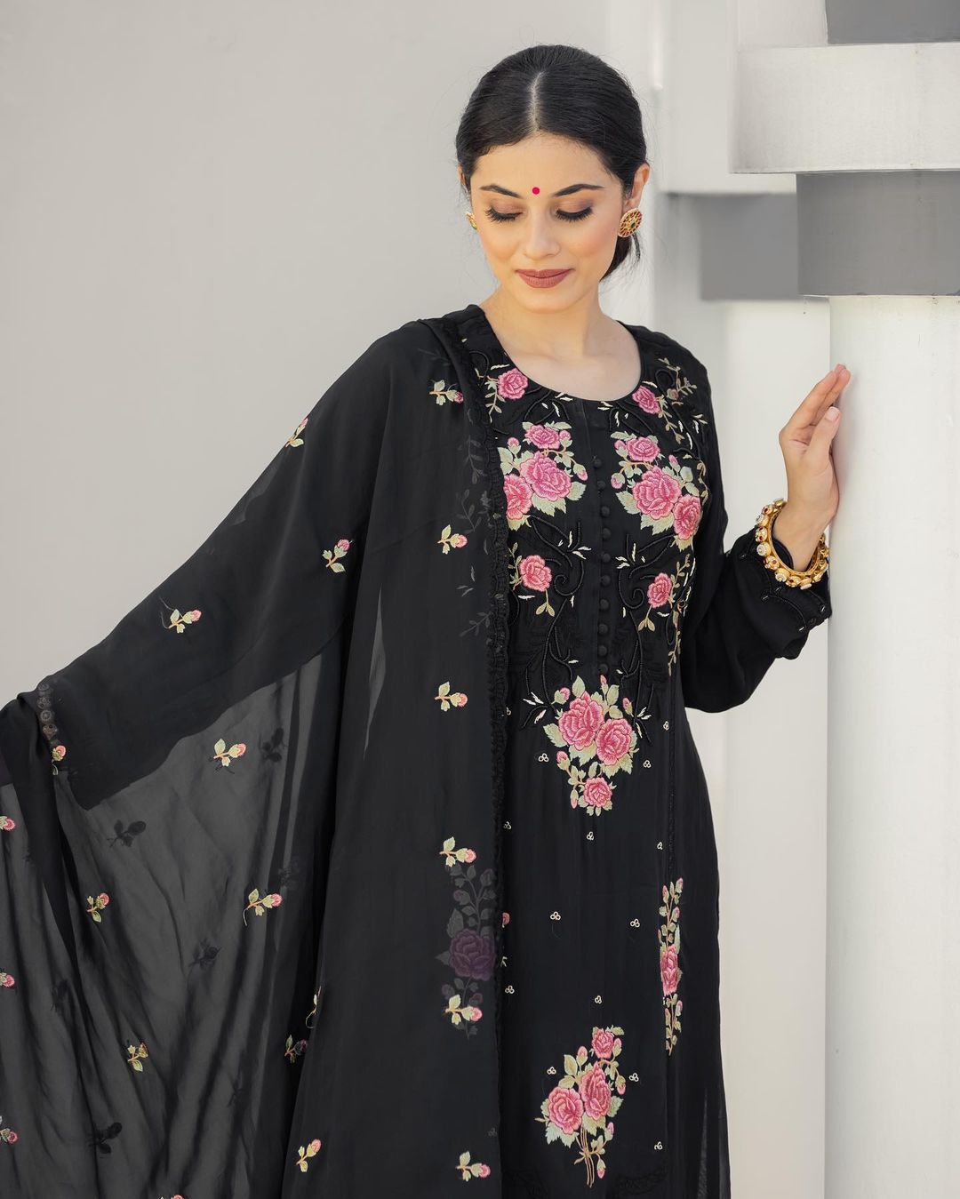 Nazrana By Afsana Organza Printed Embroidery Kurti With Bottom Dupatta Wholesale Online